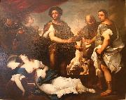 Luca  Giordano La mort de Lucrece oil painting on canvas